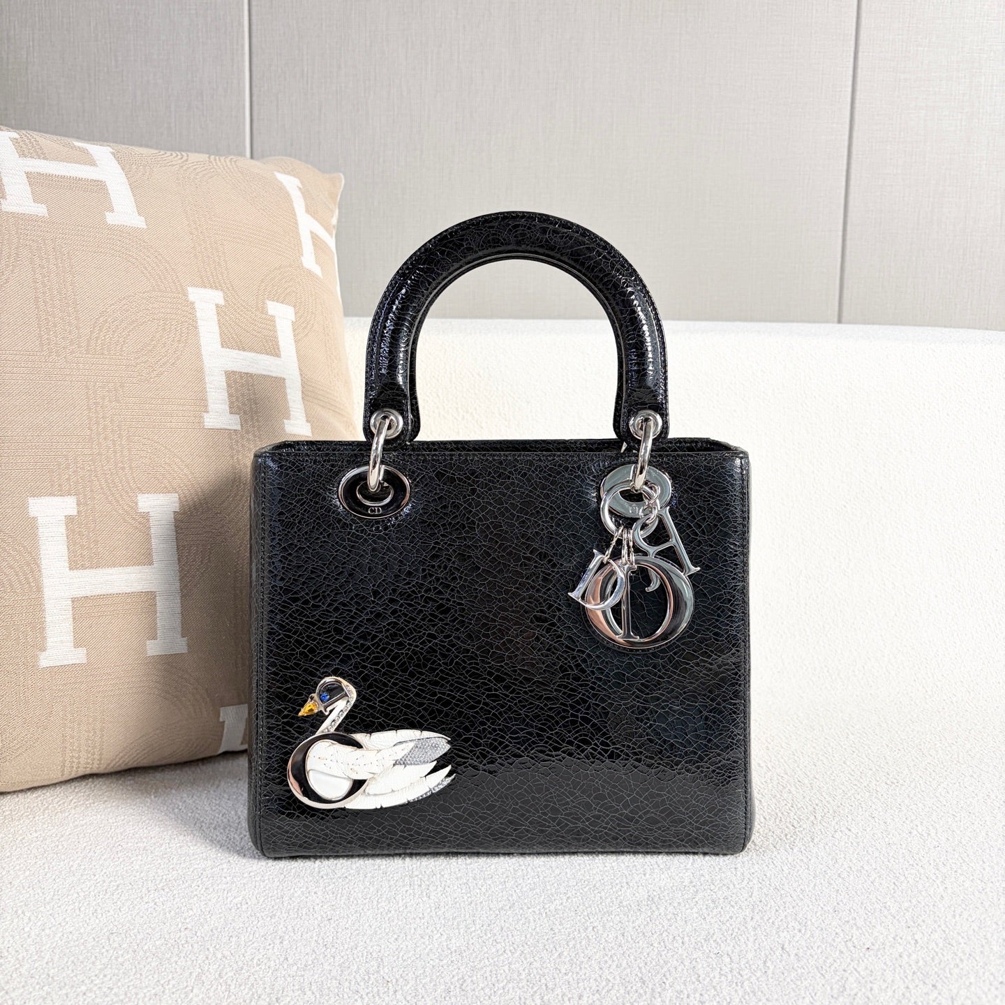 Dior - Lady Dior - Patent leather - Black - (Medium)