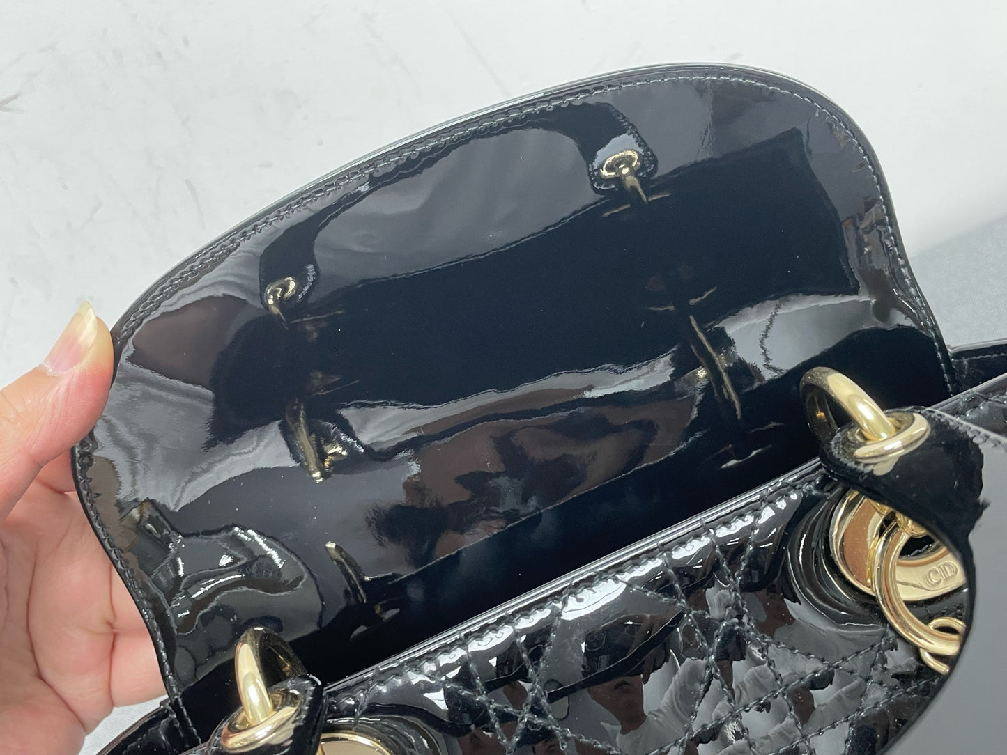 Dior - Lady Dior - Patent leather - Black - (medium)