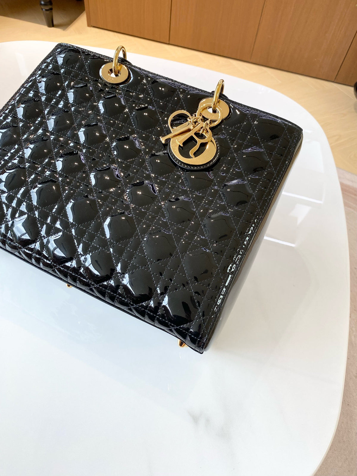 Dior - Lady Dior - Patent leather - Black - (medium)