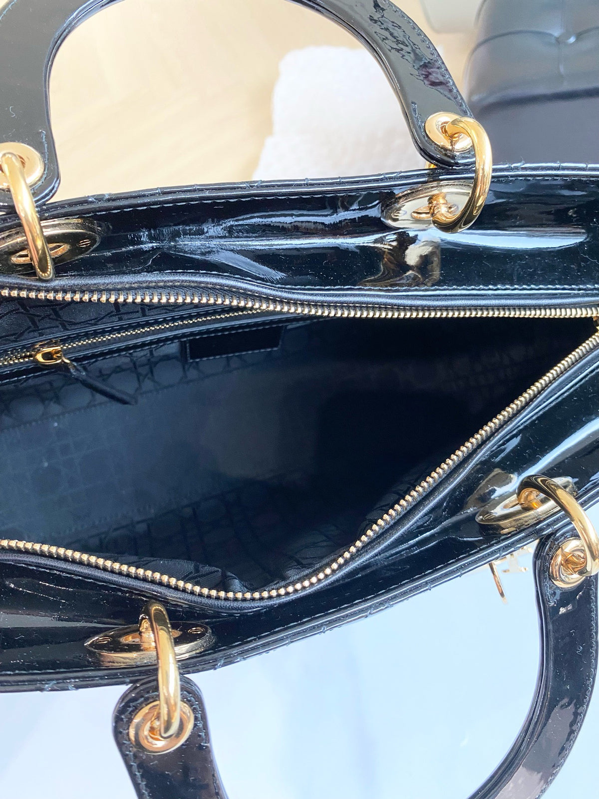 Dior - Lady Dior - Patent leather - Black - (medium)