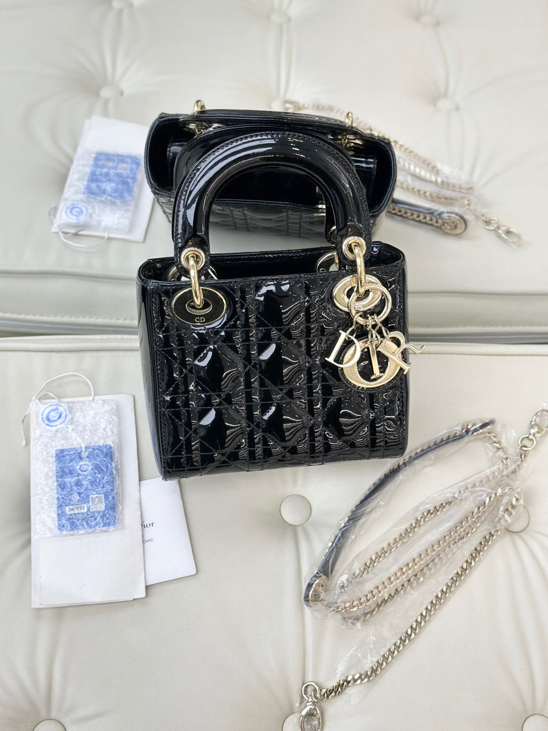 Dior - Lady Dior - Patent leather - Black - (mini)