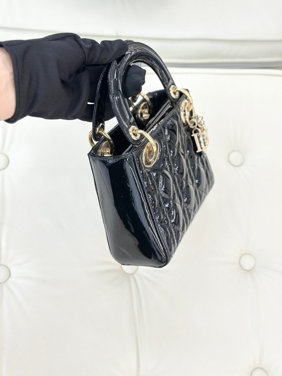 Dior - Lady Dior - Patent leather - Black - (mini)