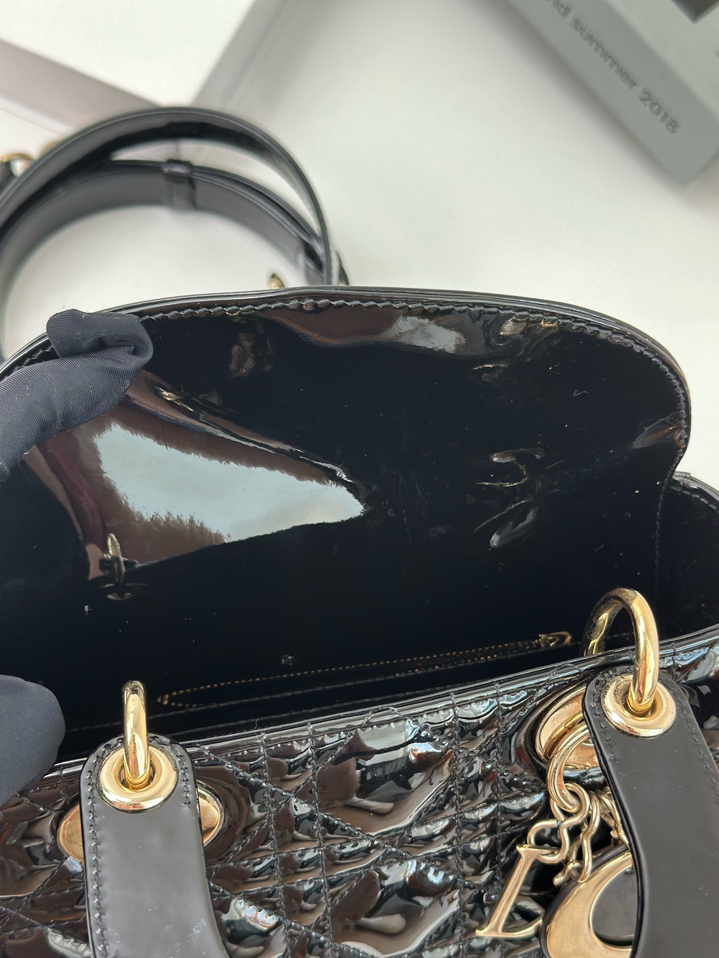 Dior - Lady Dior - Patent leather - Black - (mini)