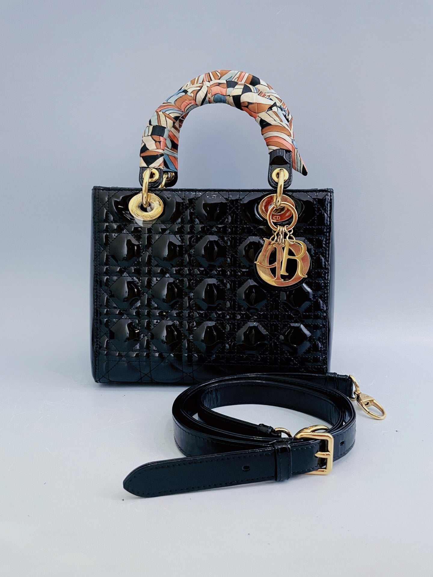 Dior - Lady Dior - Patent leather - Black - (small)