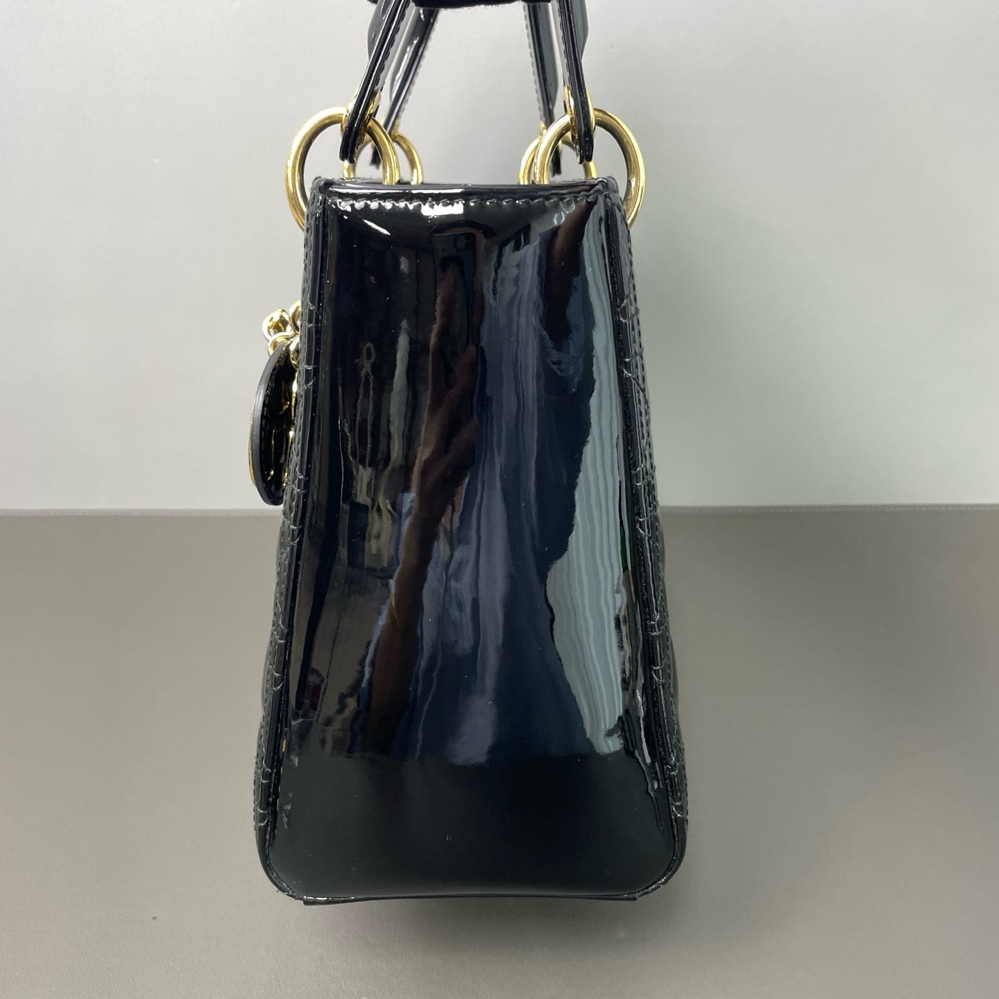 Dior - Lady Dior - Patent leather - Black - (small)