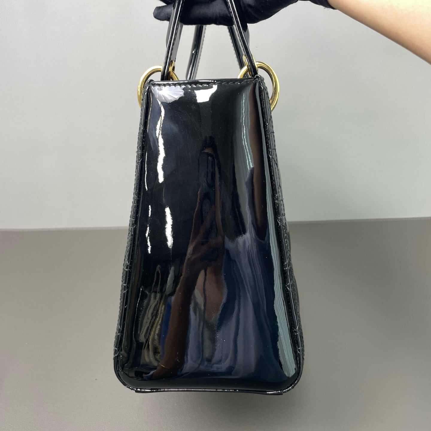 Dior - Lady Dior - Patent leather - Black - (small)