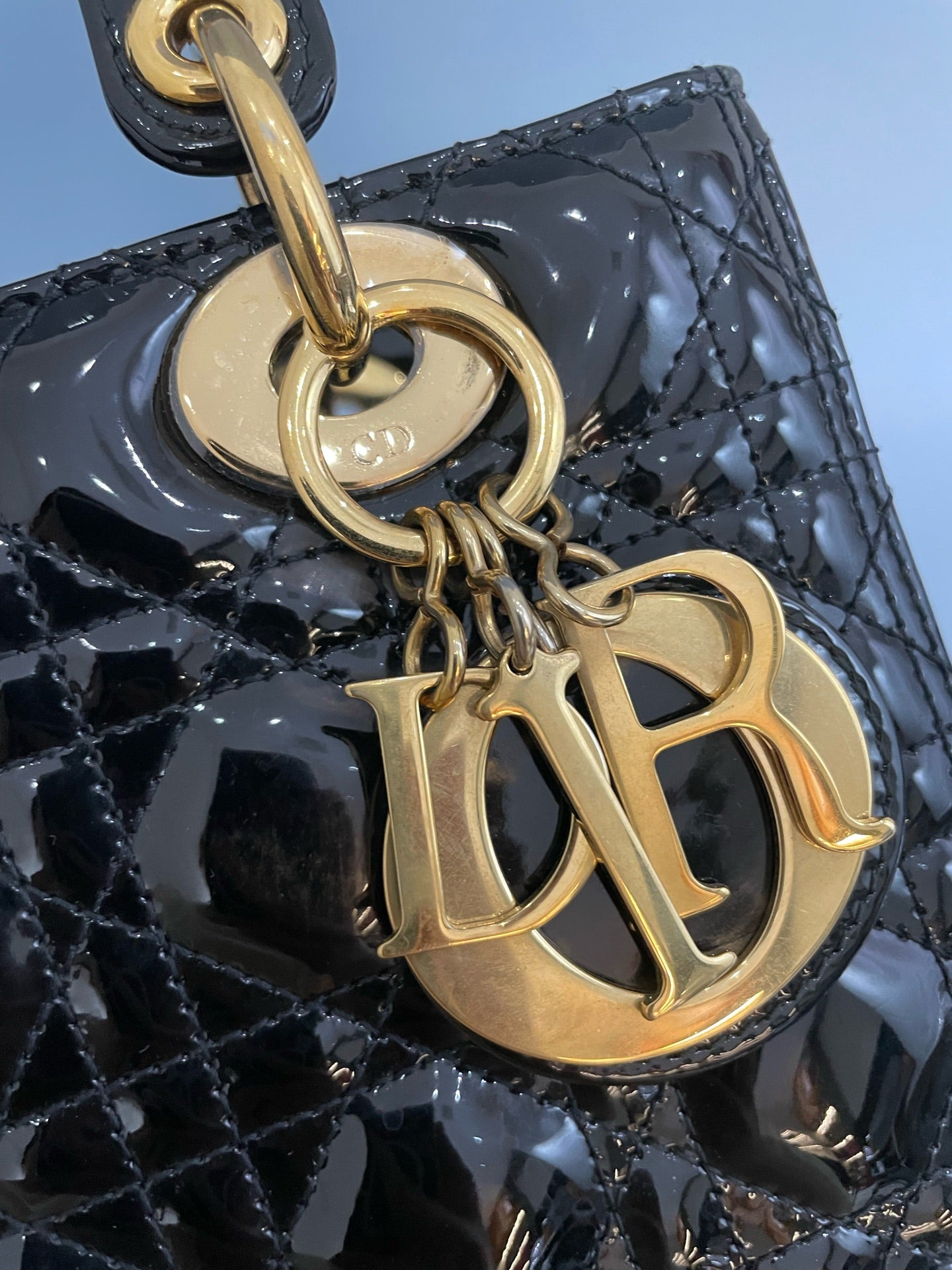 Dior - Lady Dior - Patent leather - Black - (small)