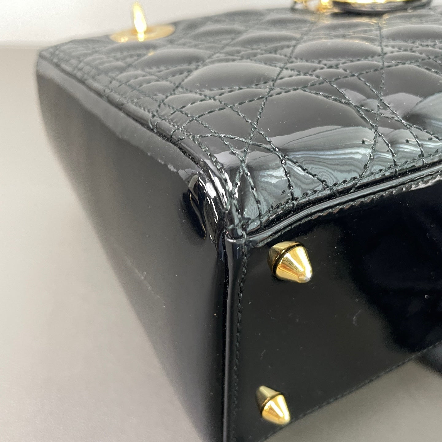 Dior - Lady Dior - Patent leather - Black - (small)