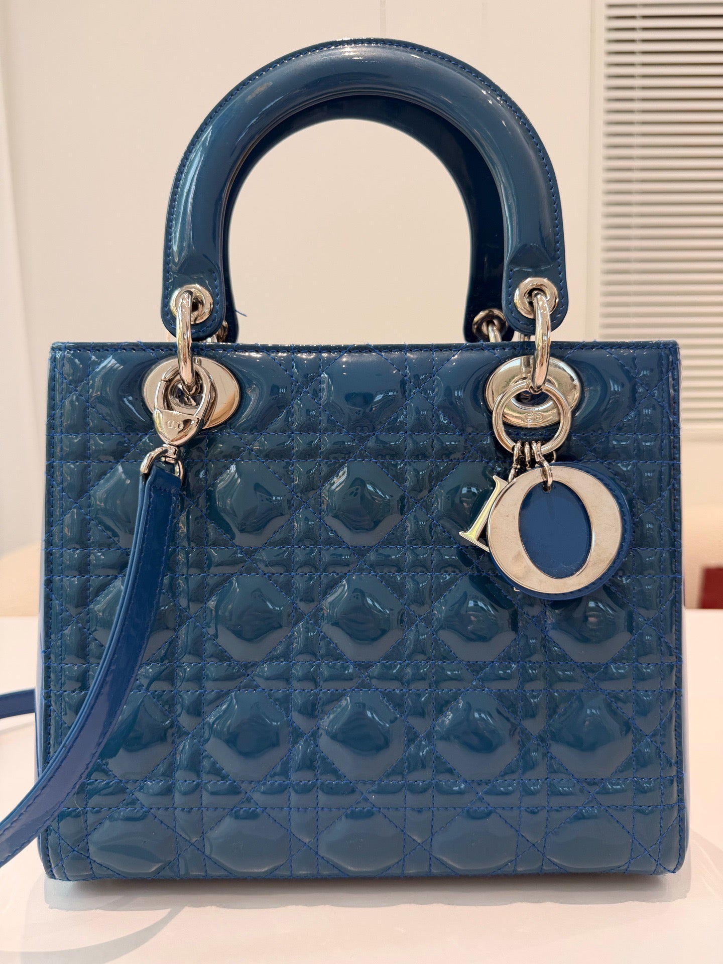 Dior - Lady Dior - Patent leather - Blue - (medium)