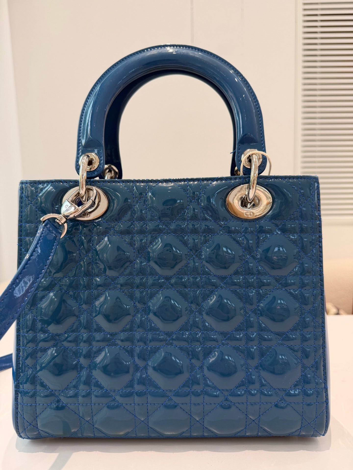 Dior - Lady Dior - Patent leather - Blue - (medium)
