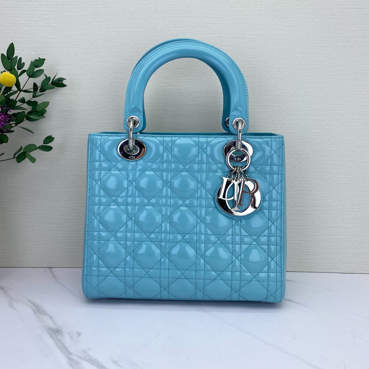 Dior - Lady Dior - Patent leather - Blue - (medium)