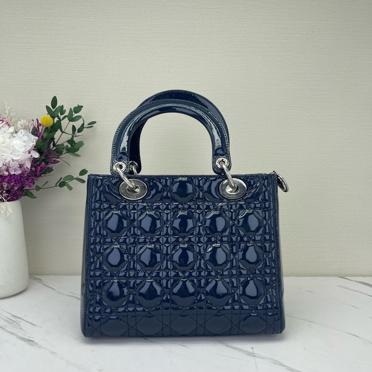 Dior - Lady Dior - Patent leather - Blue - (medium)