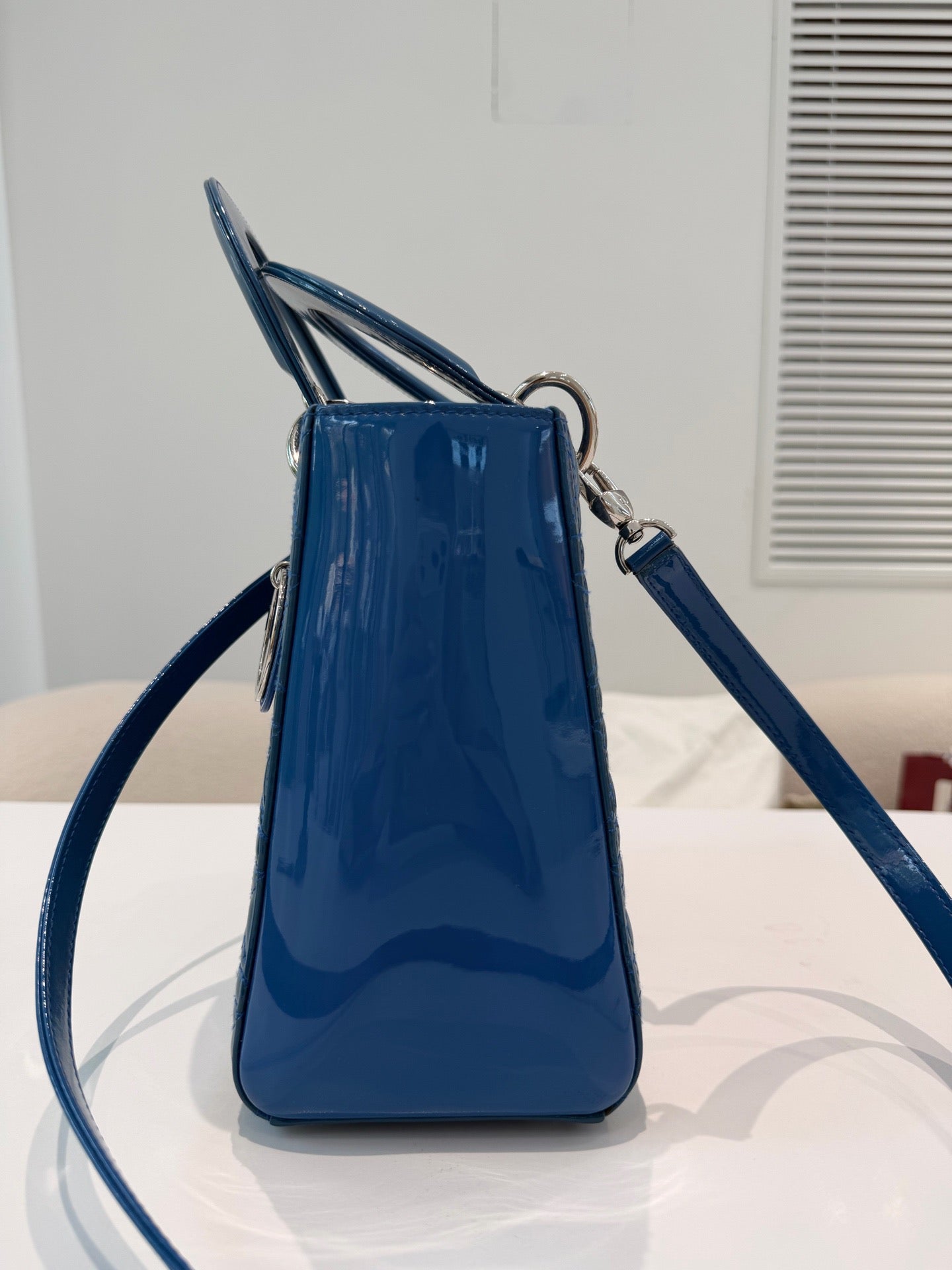Dior - Lady Dior - Patent leather - Blue - (medium)