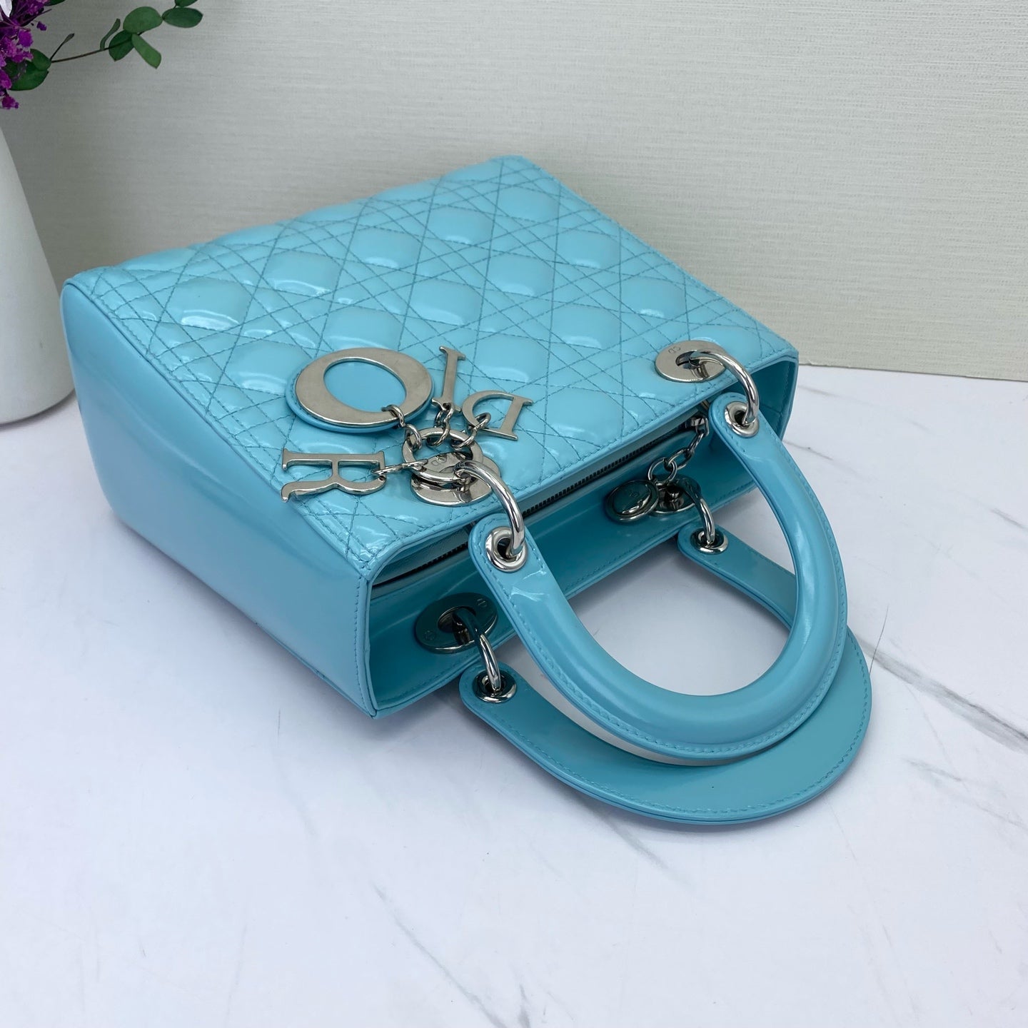 Dior - Lady Dior - Patent leather - Blue - (medium)