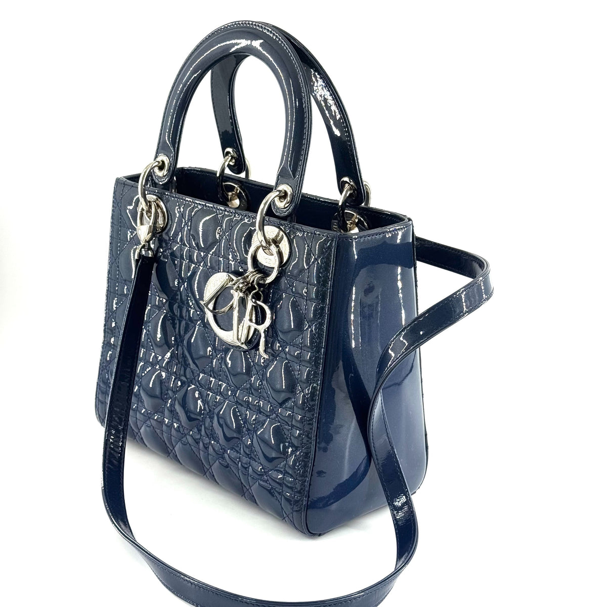 Dior - Lady Dior - Patent leather - Blue - (medium)