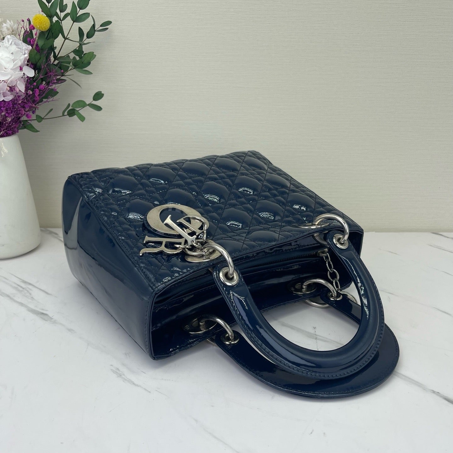 Dior - Lady Dior - Patent leather - Blue - (medium)
