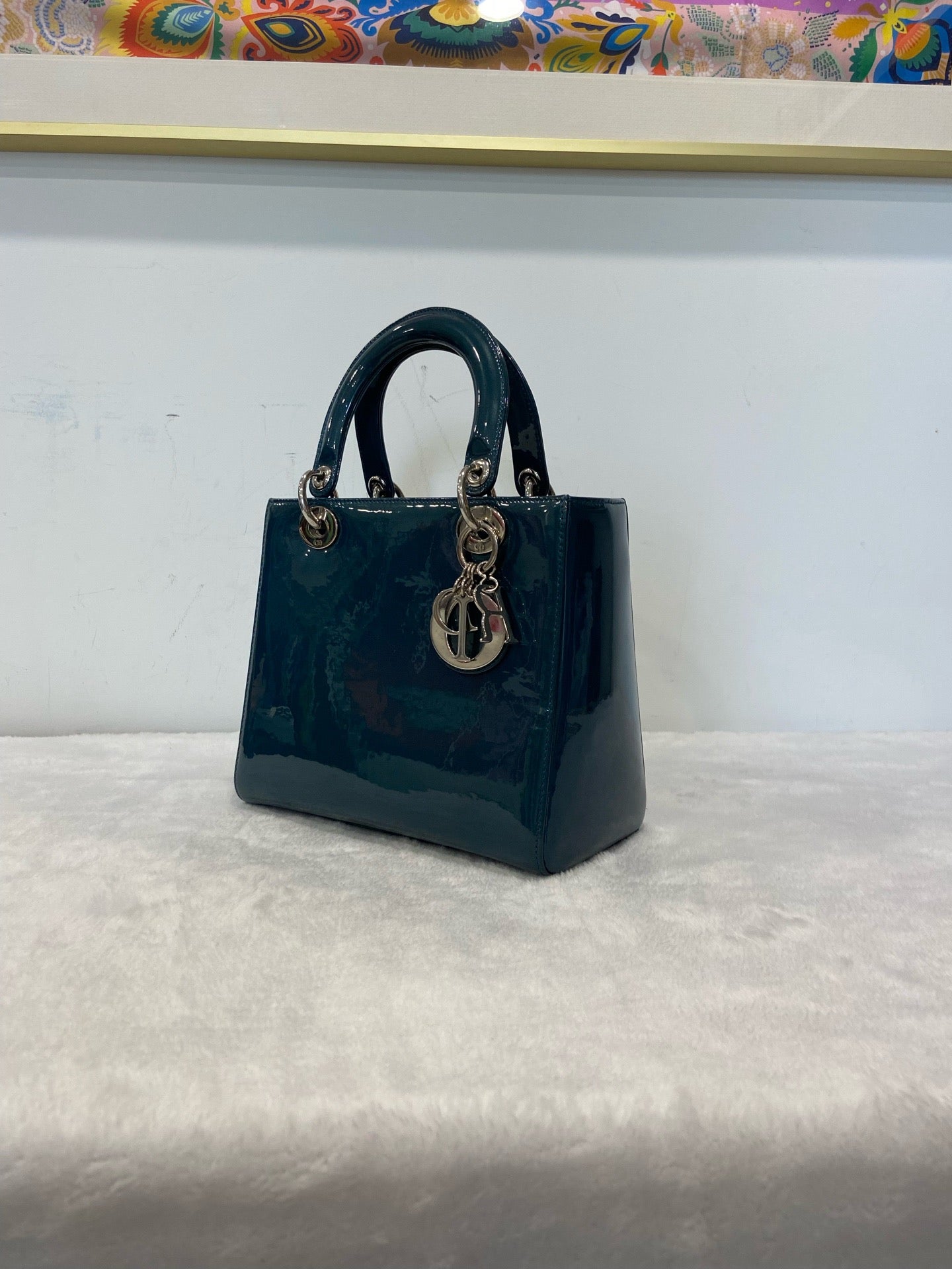 Dior - Lady Dior - Patent leather - Blue - (medium)