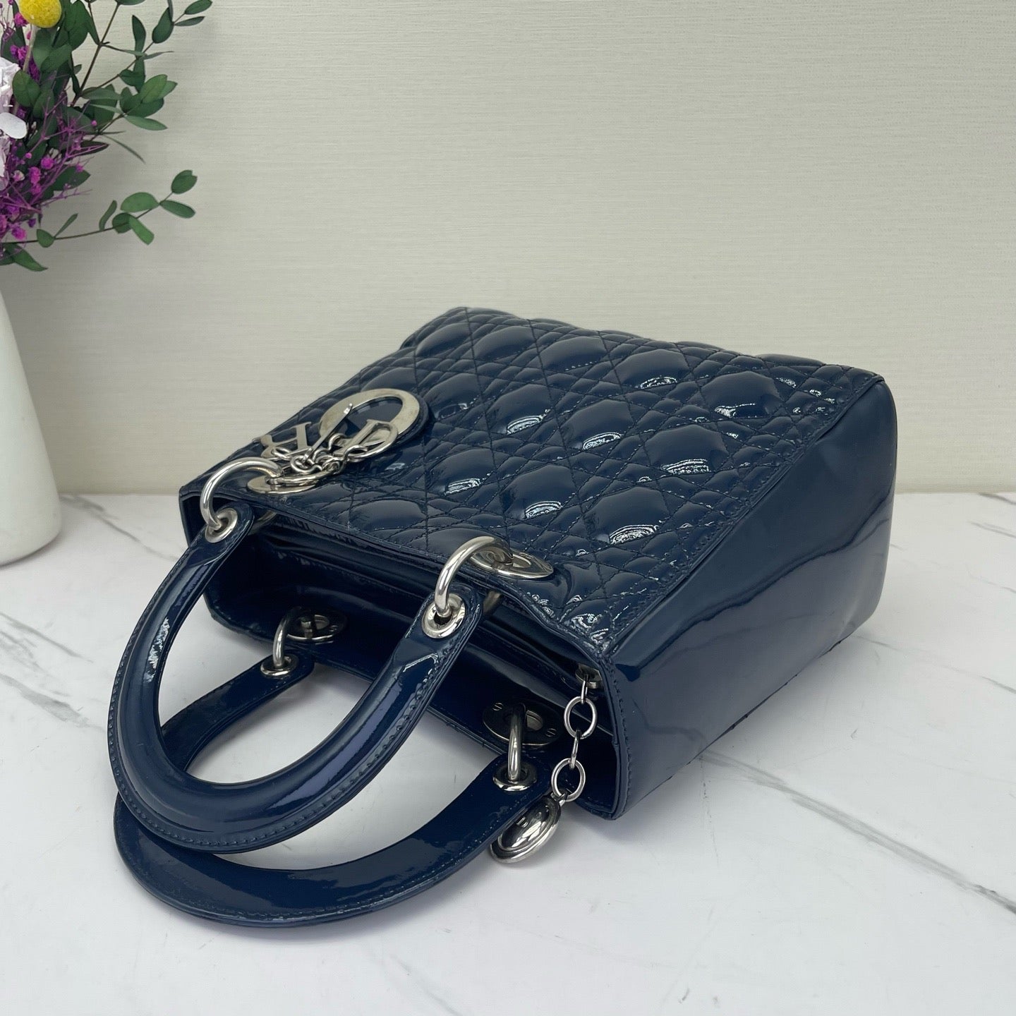 Dior - Lady Dior - Patent leather - Blue - (medium)