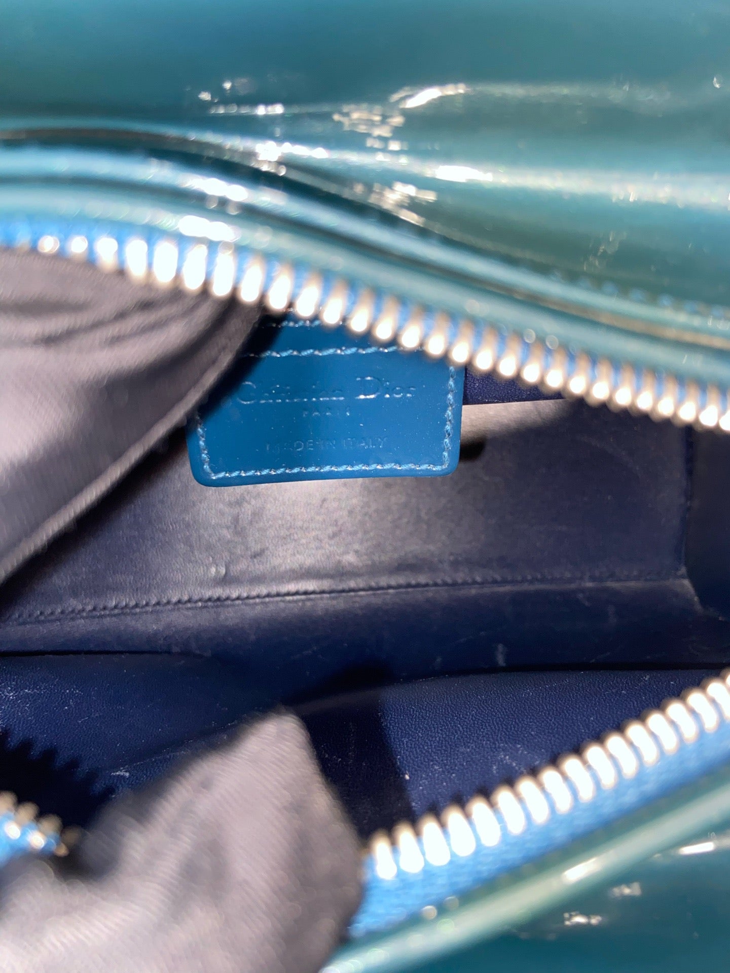 Dior - Lady Dior - Patent leather - Blue - (medium)