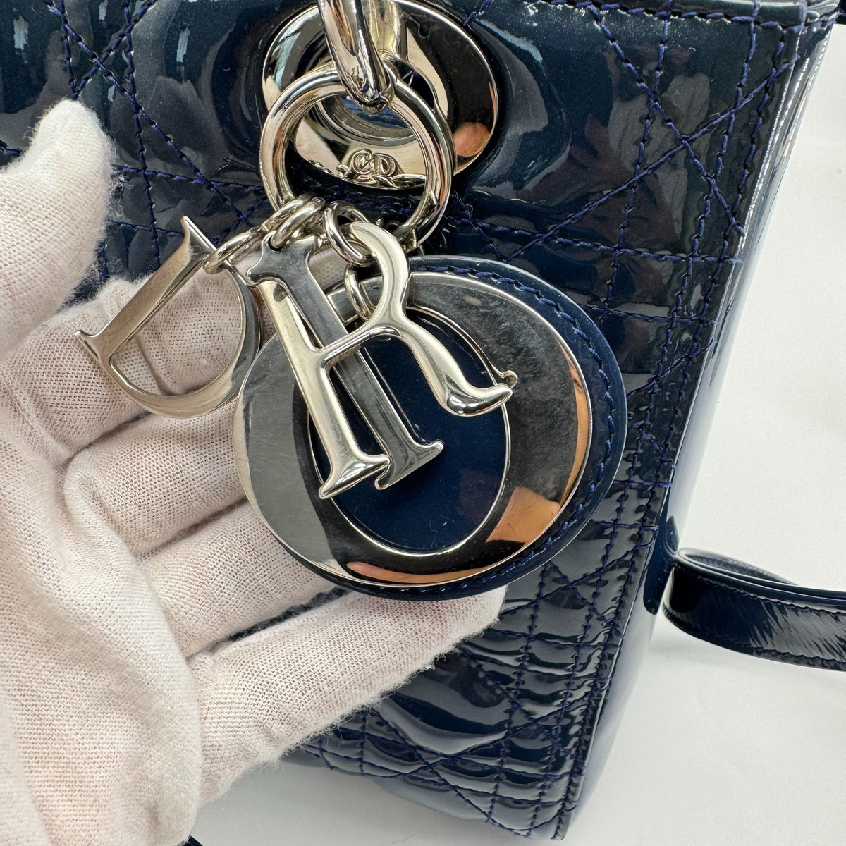 Dior - Lady Dior - Patent leather - Blue - (medium)
