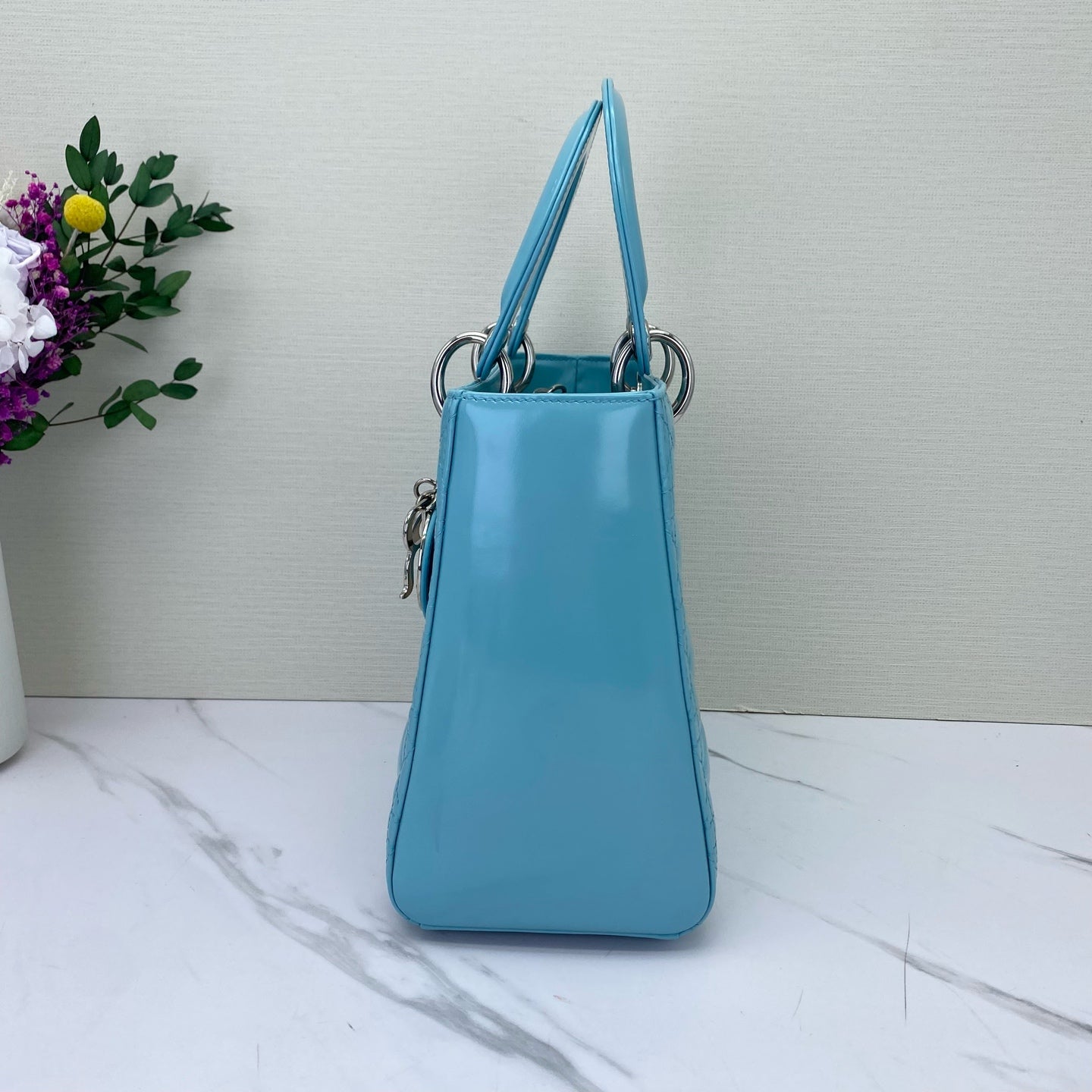 Dior - Lady Dior - Patent leather - Blue - (medium)
