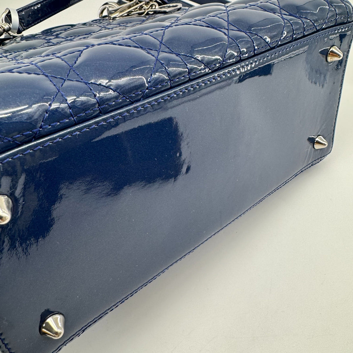 Dior - Lady Dior - Patent leather - Blue - (medium)