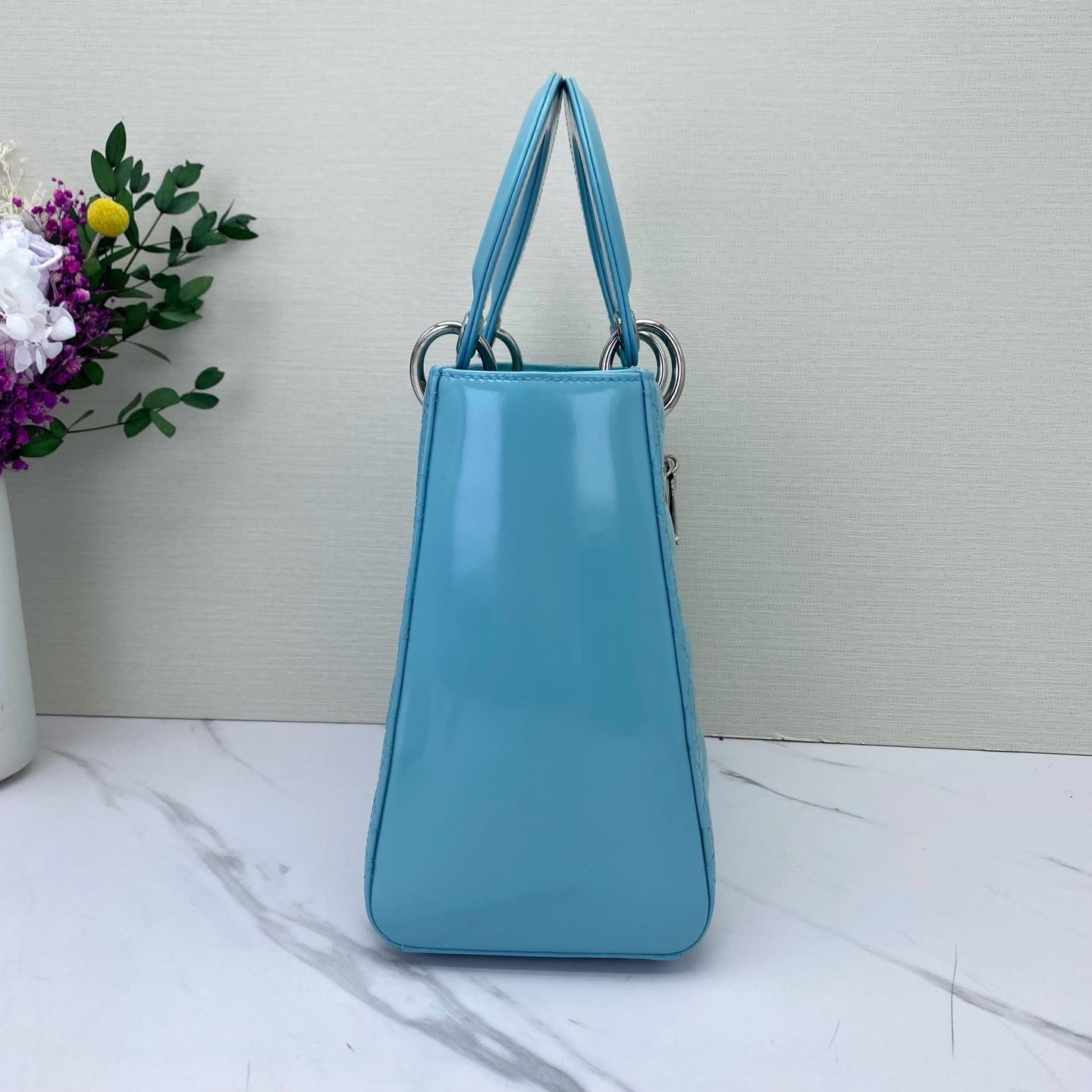 Dior - Lady Dior - Patent leather - Blue - (medium)