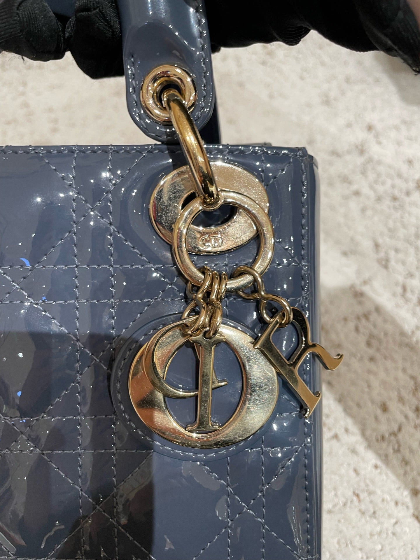 Dior - Lady Dior - Patent leather - Blue - (small)
