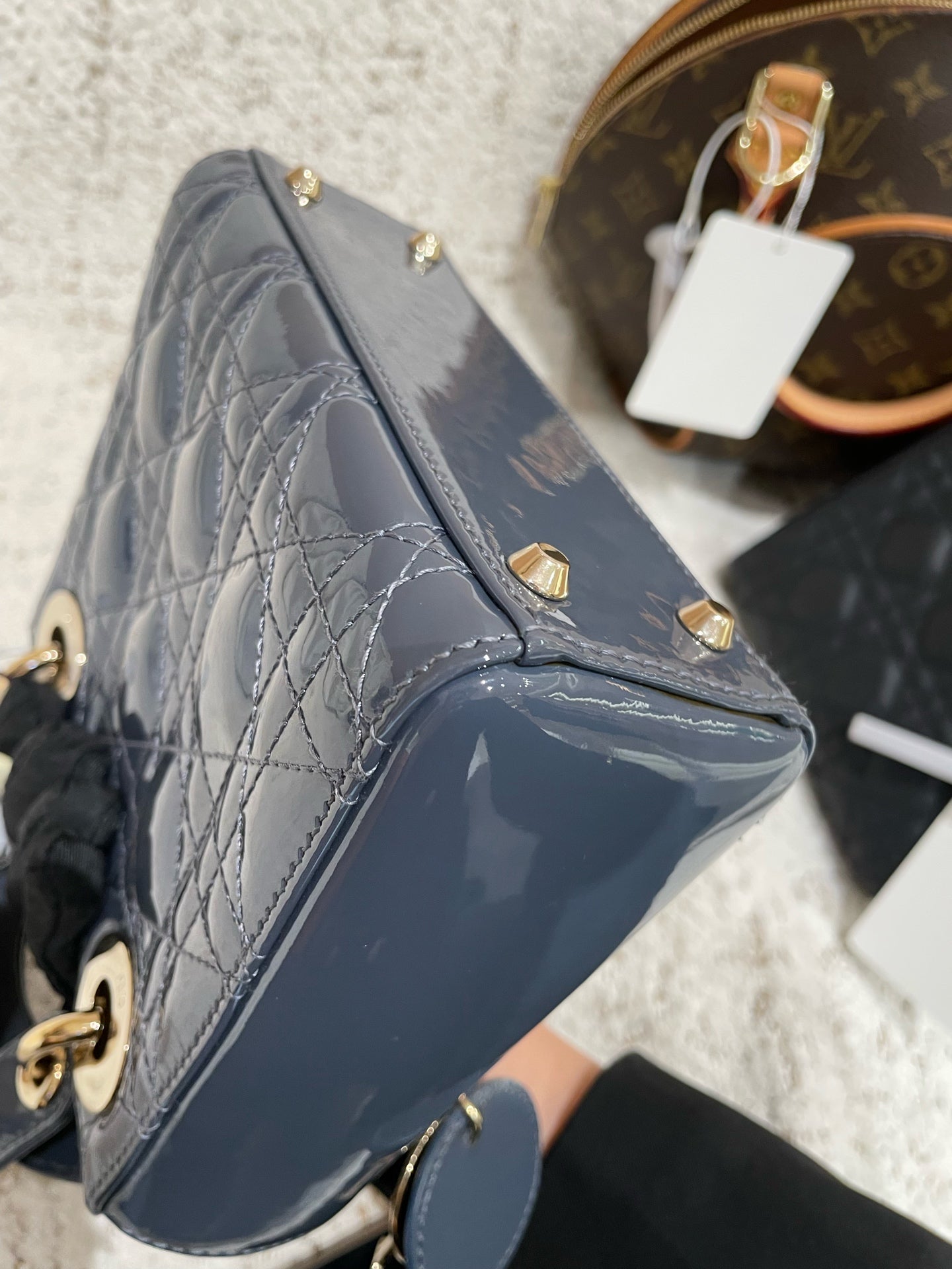 Dior - Lady Dior - Patent leather - Blue - (small)