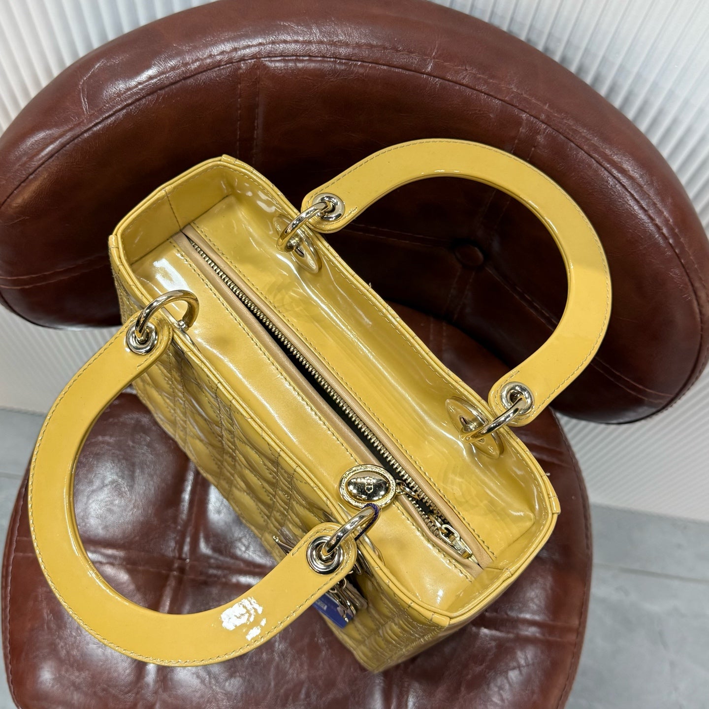 Dior - Lady Dior - Patent leather - Brown - (medium)
