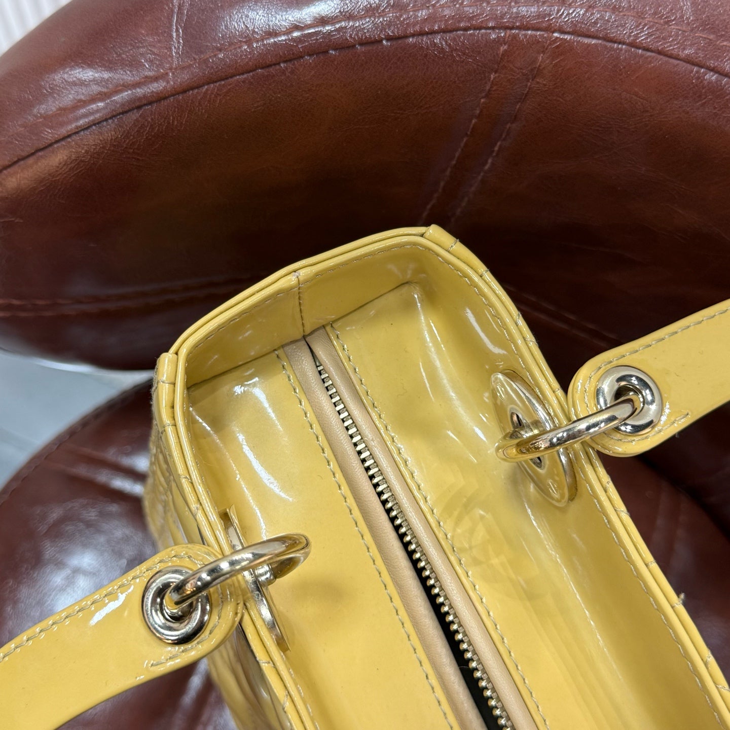 Dior - Lady Dior - Patent leather - Brown - (medium)