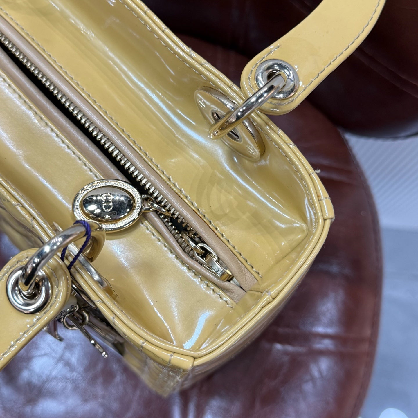 Dior - Lady Dior - Patent leather - Brown - (medium)
