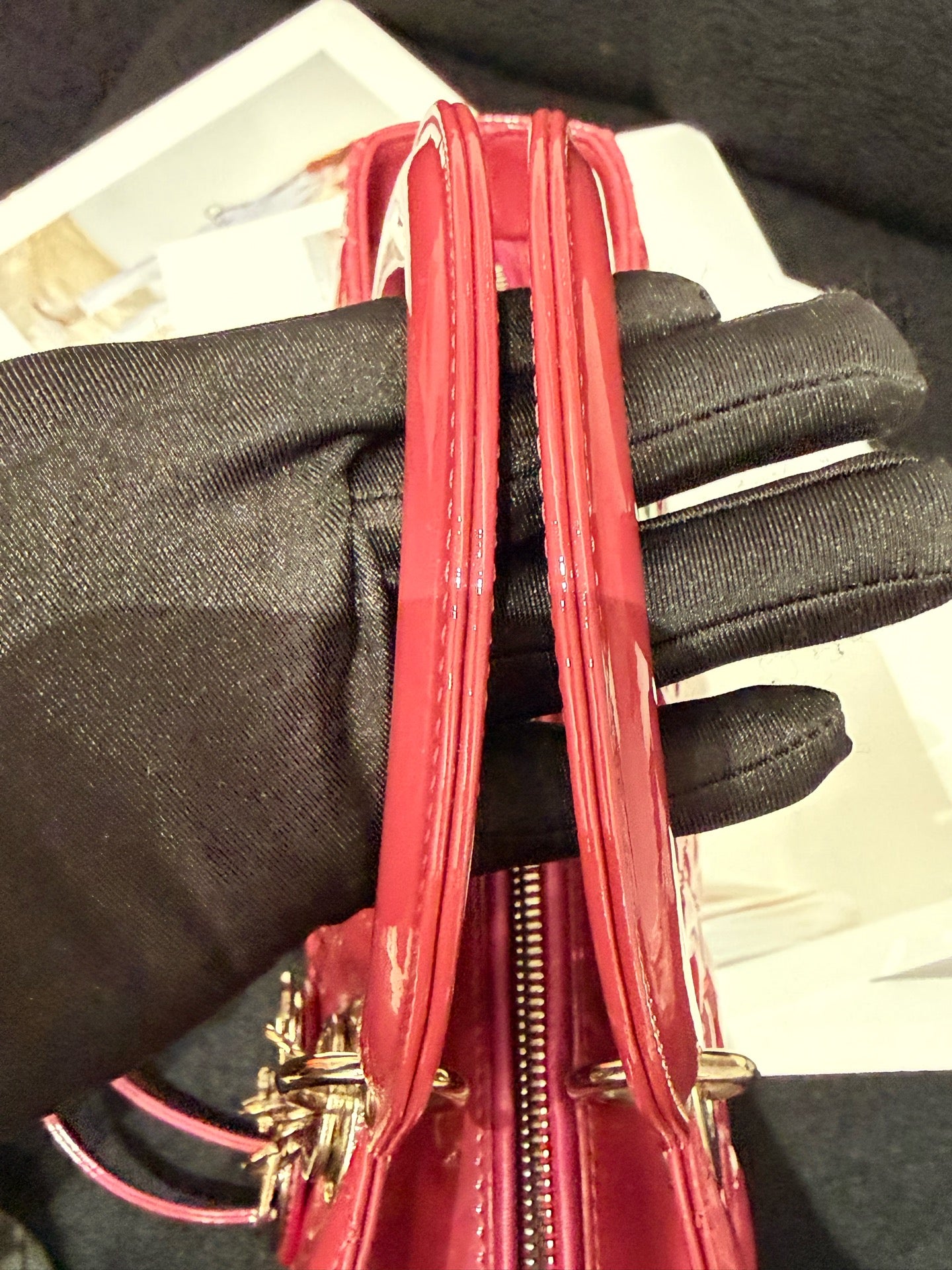 Dior - Lady Dior - Patent leather - Burgundy - (Large)