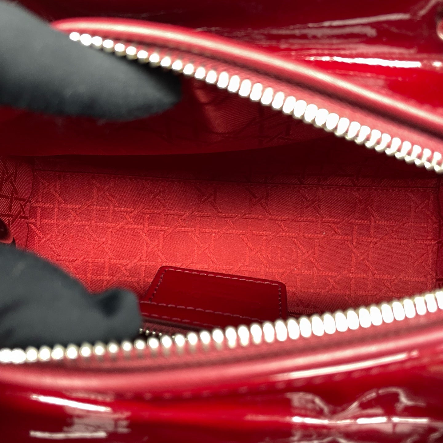 Dior - Lady Dior - Patent leather - Burgundy - (medium)