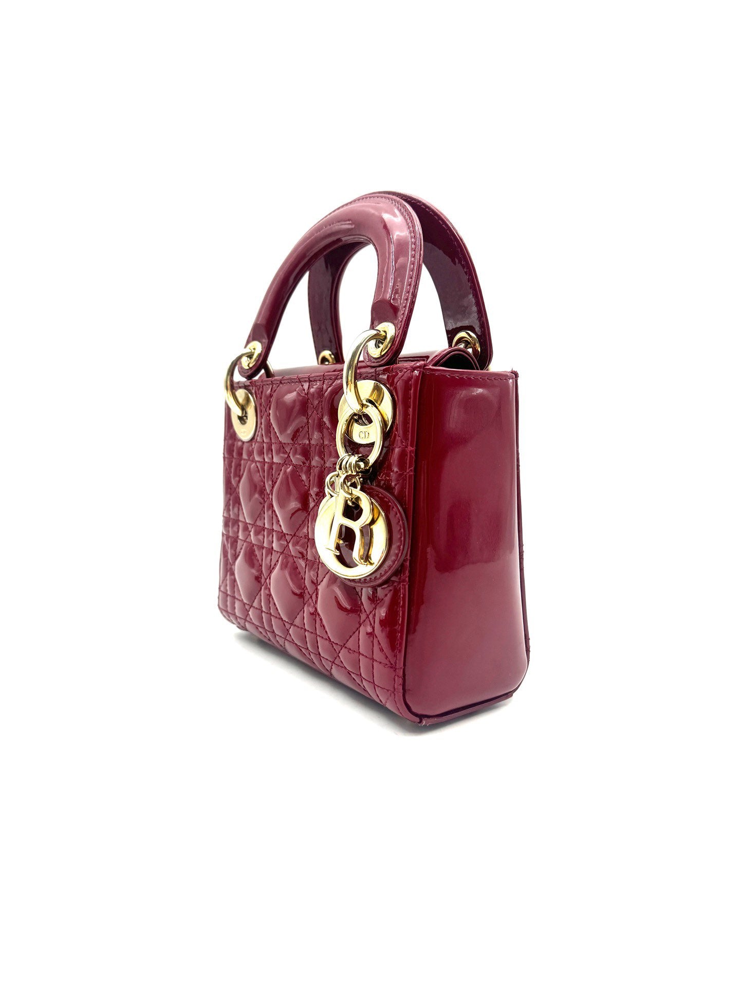 Dior - Lady Dior - Patent leather - Cherry Red with Gold-Tone Hardware - (mini)