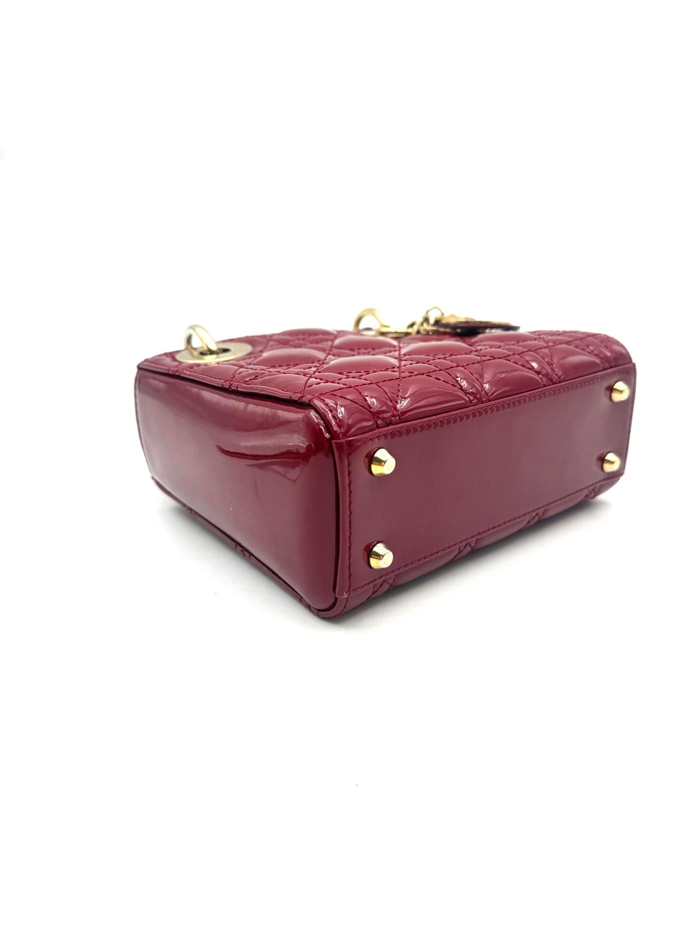 Dior - Lady Dior - Patent leather - Cherry Red with Gold-Tone Hardware - (mini)