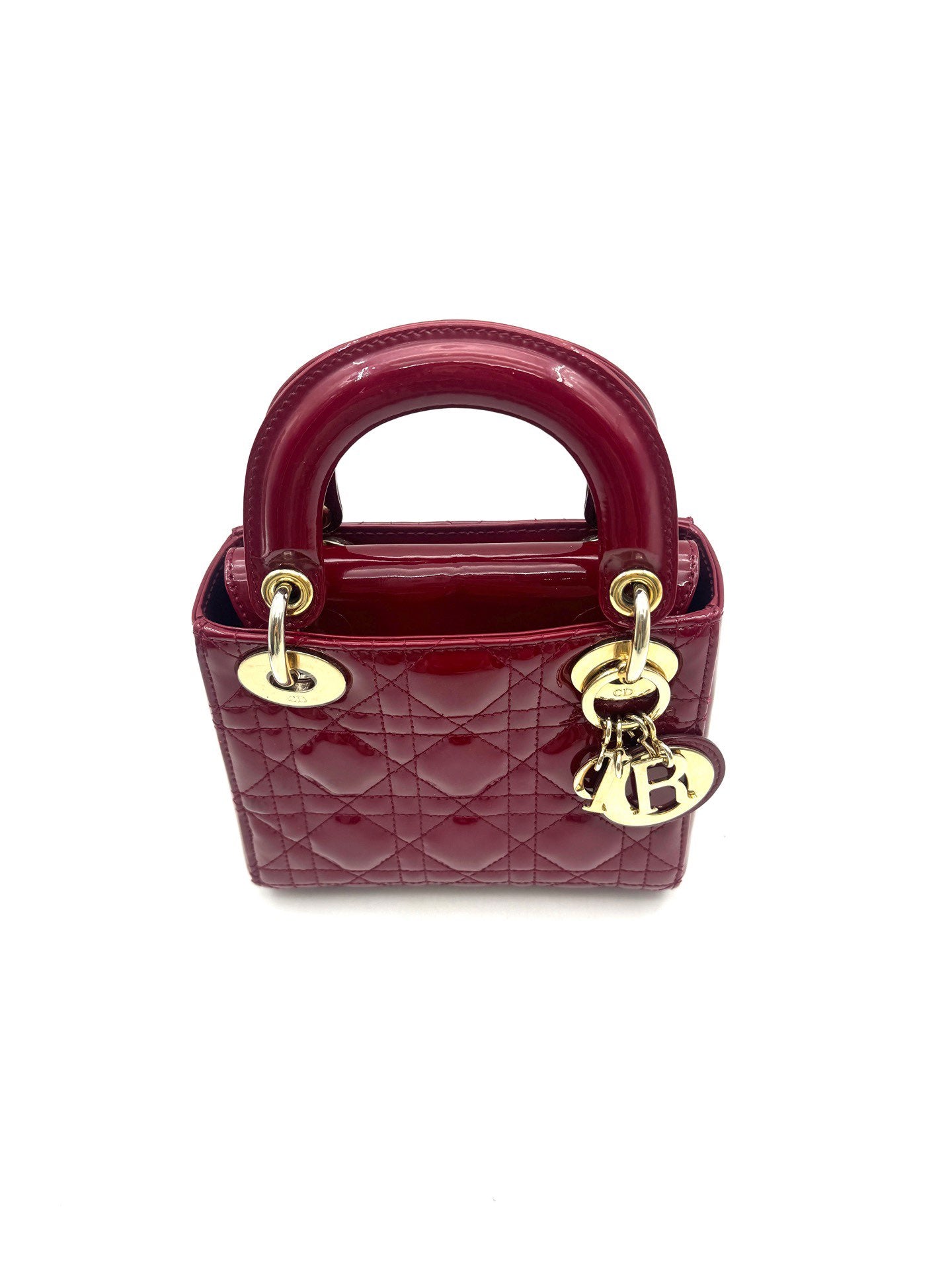 Dior - Lady Dior - Patent leather - Cherry Red with Gold-Tone Hardware - (mini)