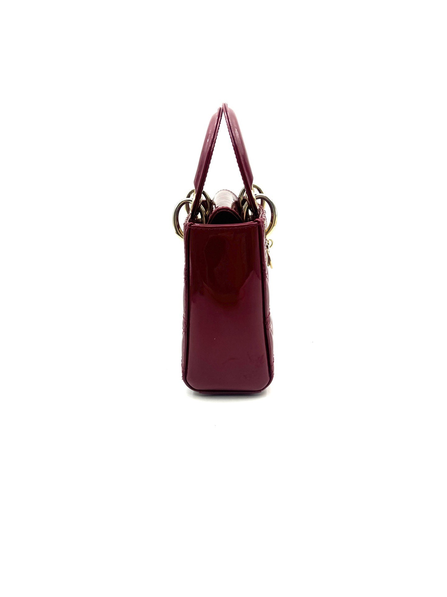 Dior - Lady Dior - Patent leather - Cherry Red with Gold-Tone Hardware - (mini)