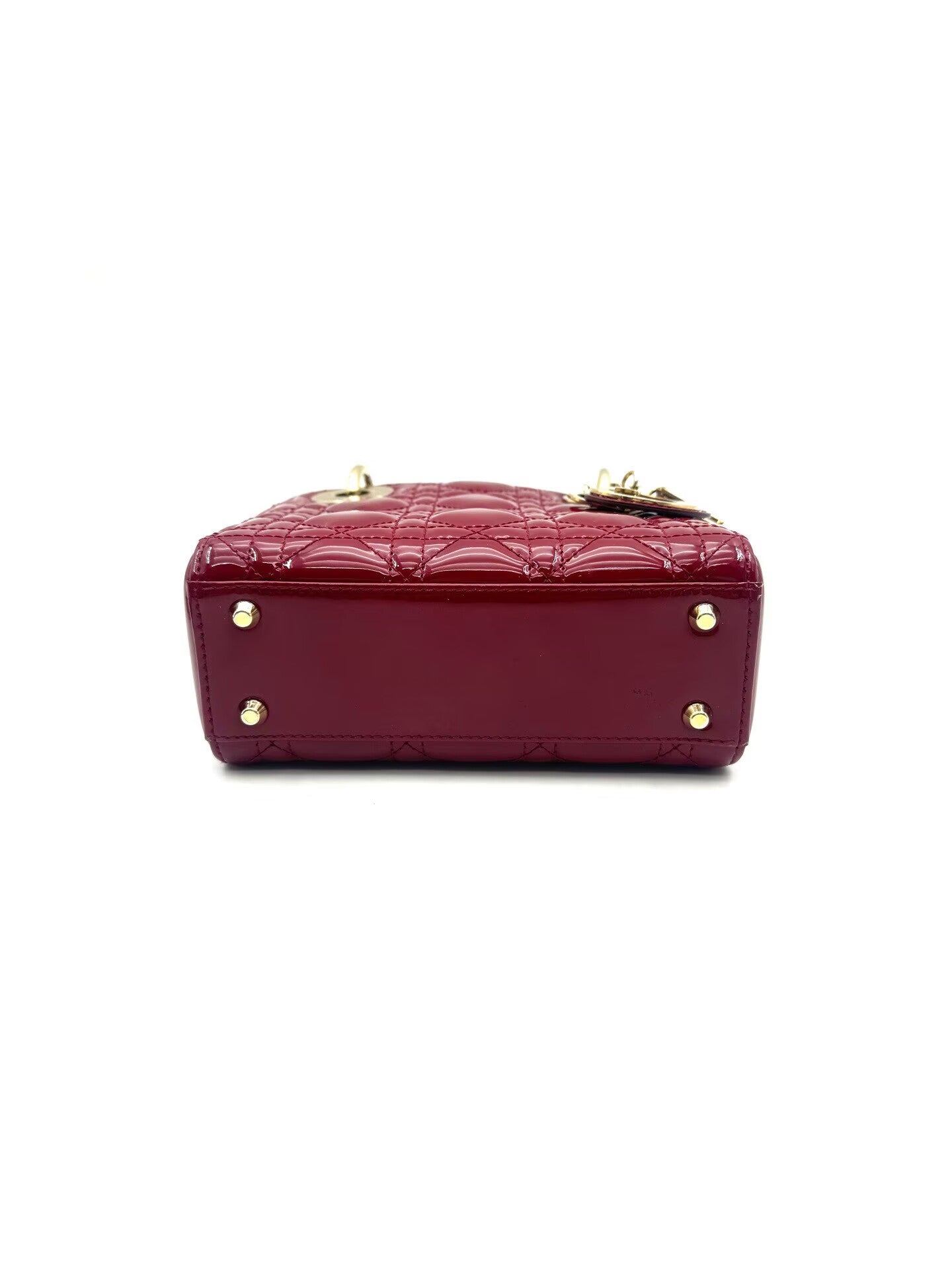 Dior - Lady Dior - Patent leather - Cherry Red with Gold-Tone Hardware - (mini)