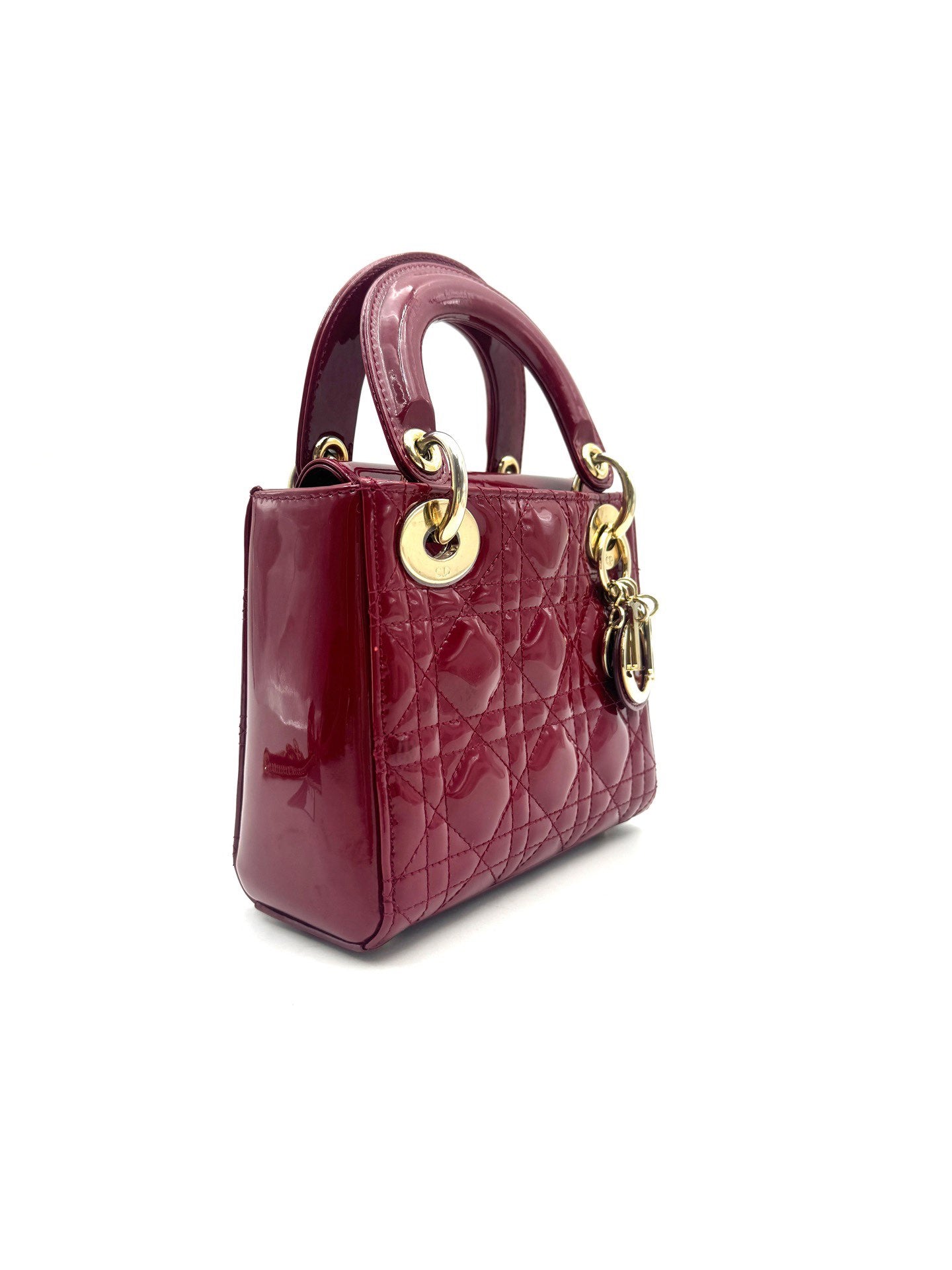 Dior - Lady Dior - Patent leather - Cherry Red with Gold-Tone Hardware - (mini)