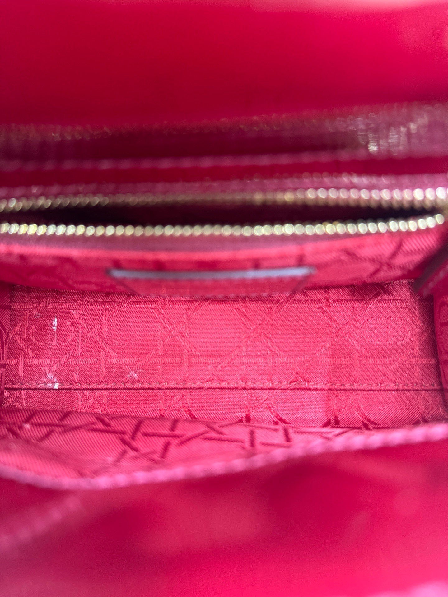Dior - Lady Dior - Patent leather - Cherry Red with Gold-Tone Hardware - (mini)