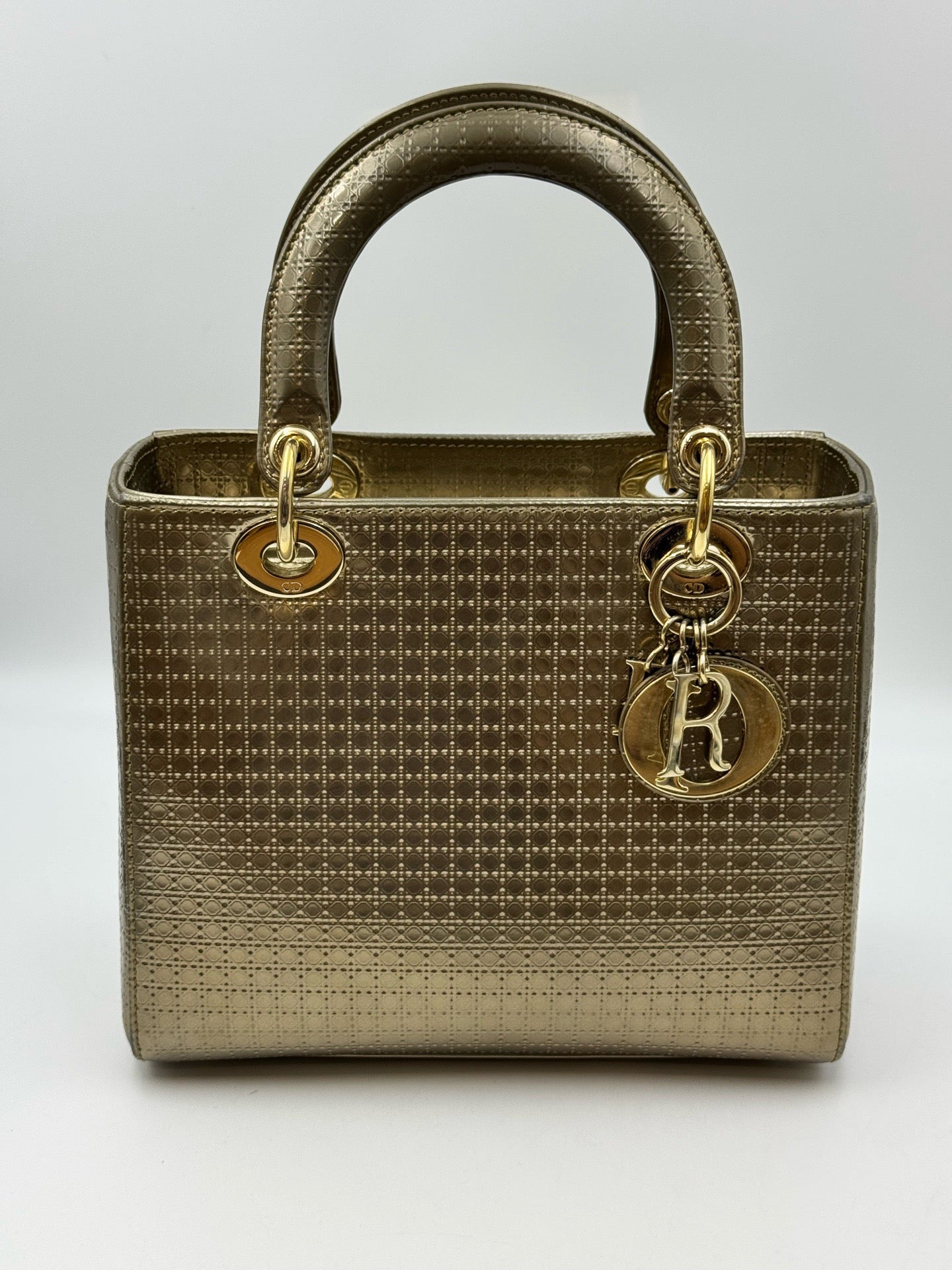 Dior - Lady Dior - Patent leather - Gold - (Medium)