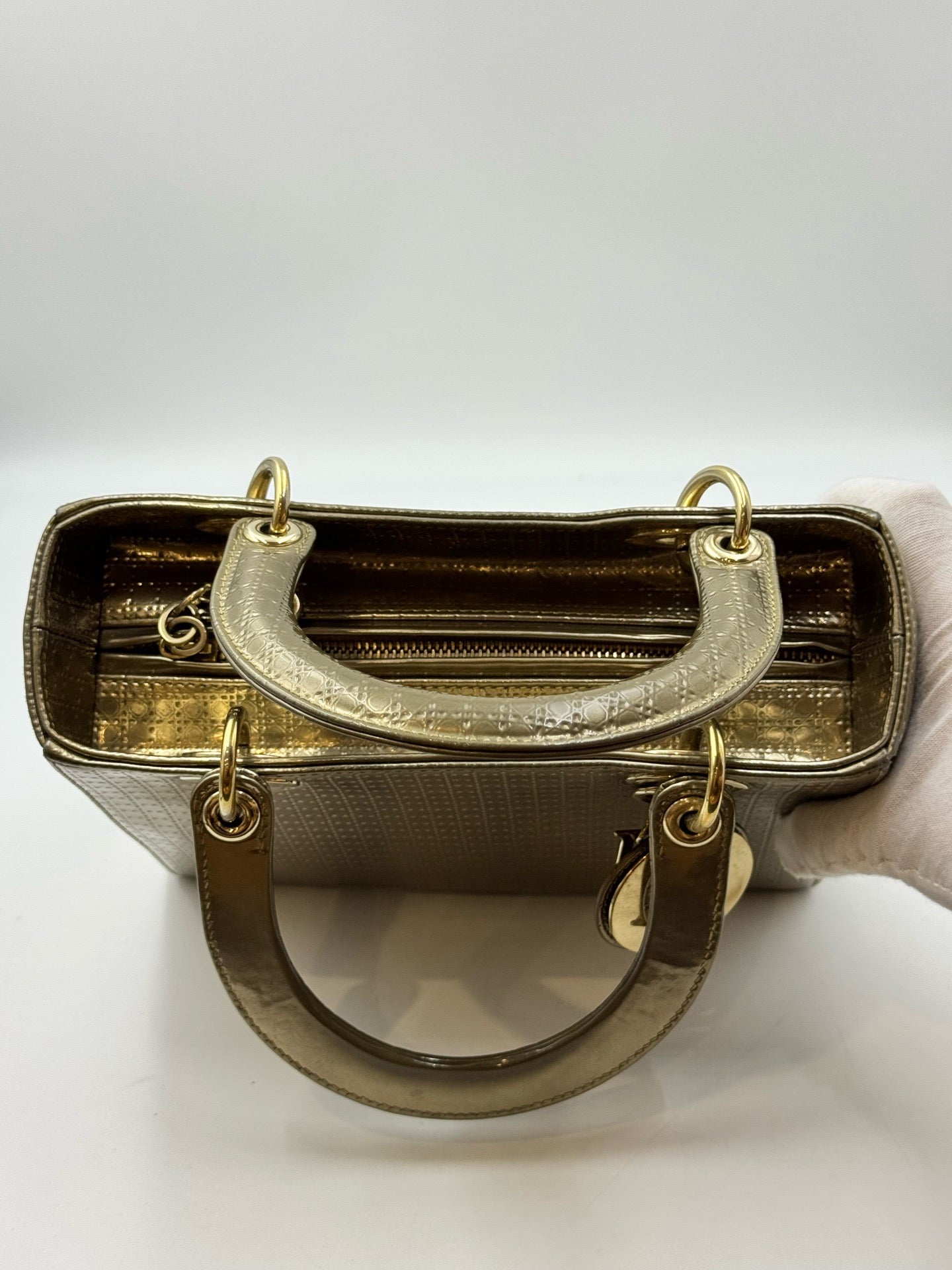 Dior - Lady Dior - Patent leather - Gold - (Medium)