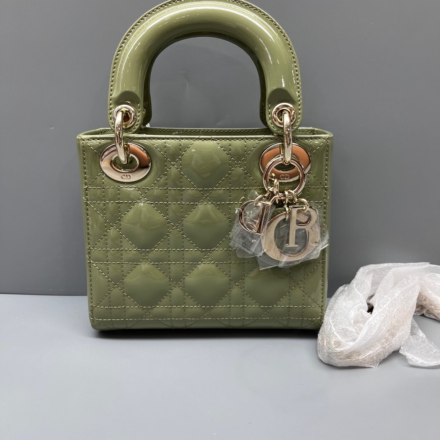Dior - Lady Dior - Patent leather - Green - (mini)