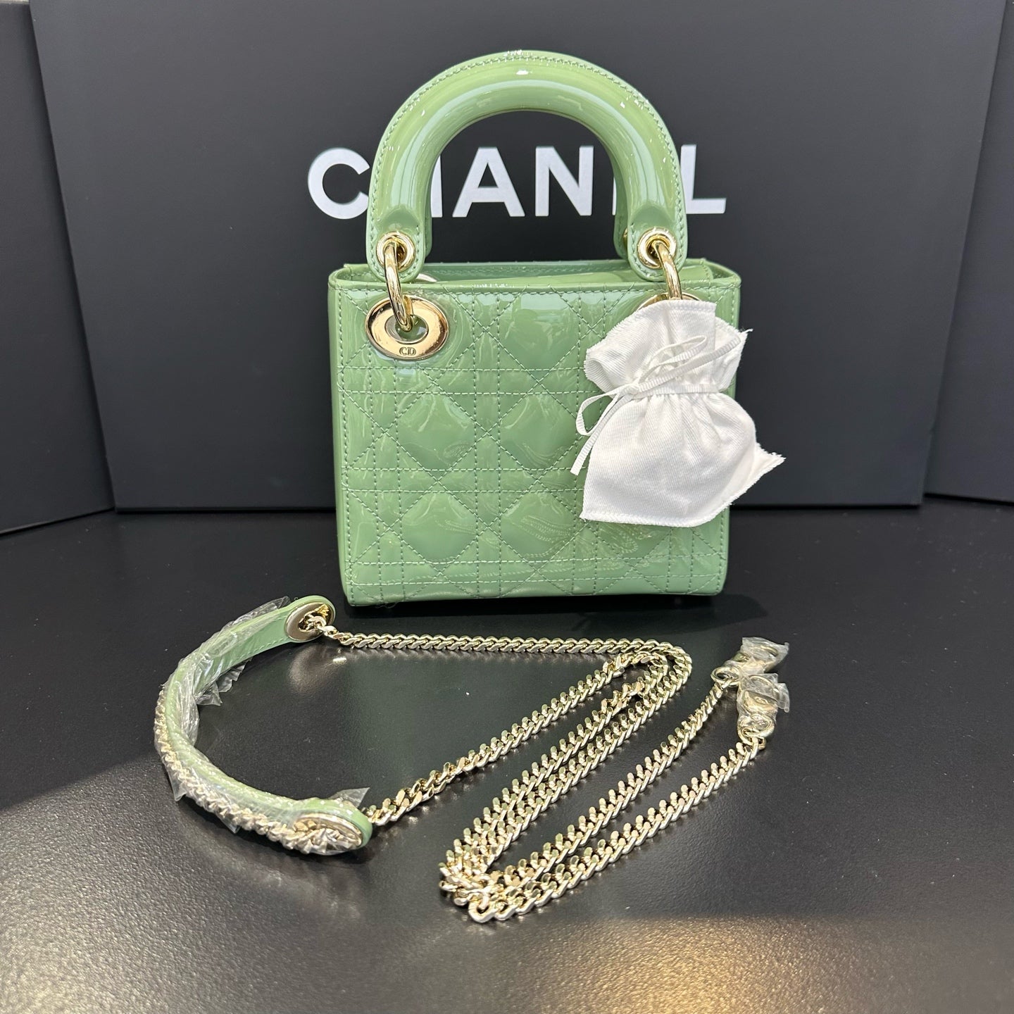 Dior - Lady Dior - Patent leather - Green - (mini)