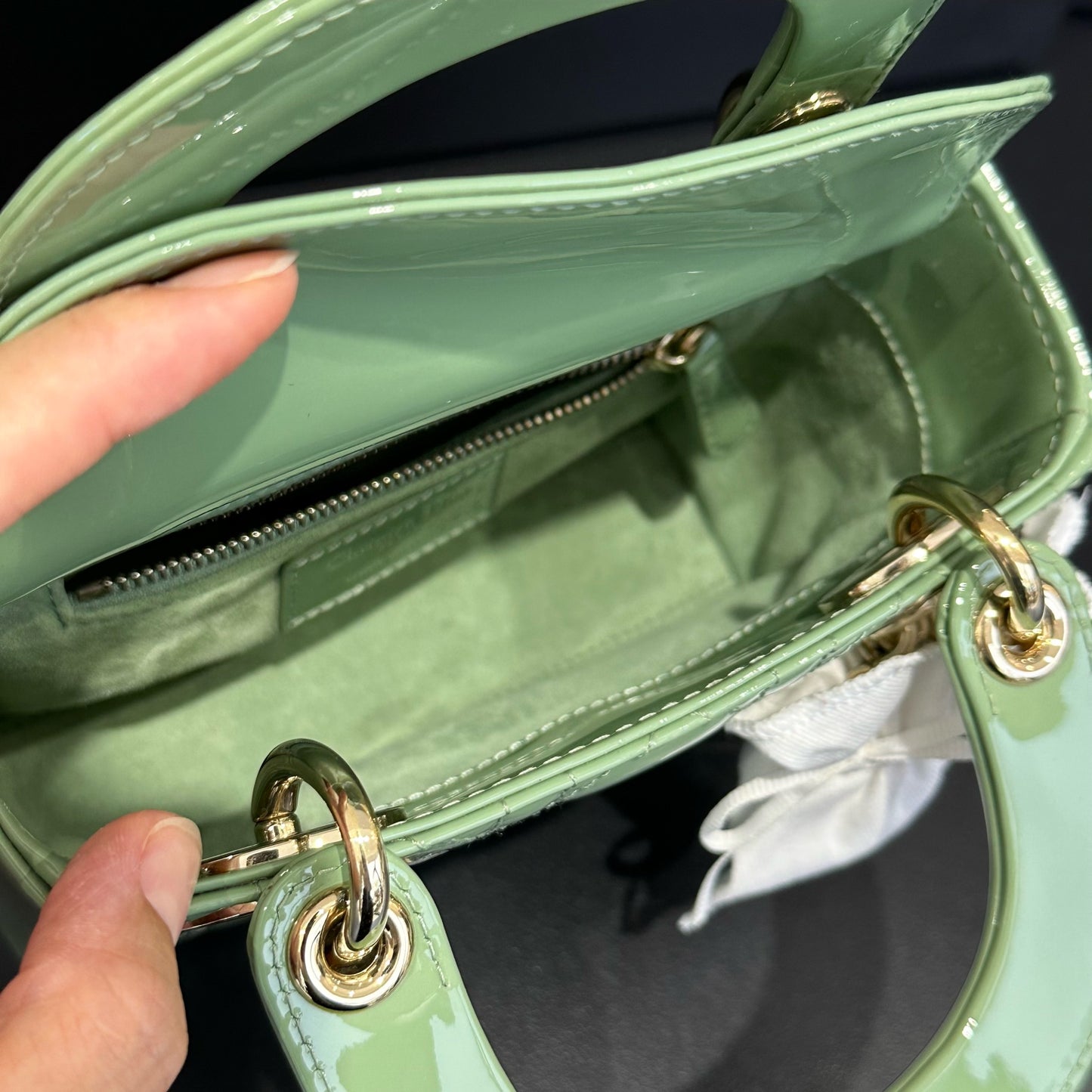 Dior - Lady Dior - Patent leather - Green - (mini)