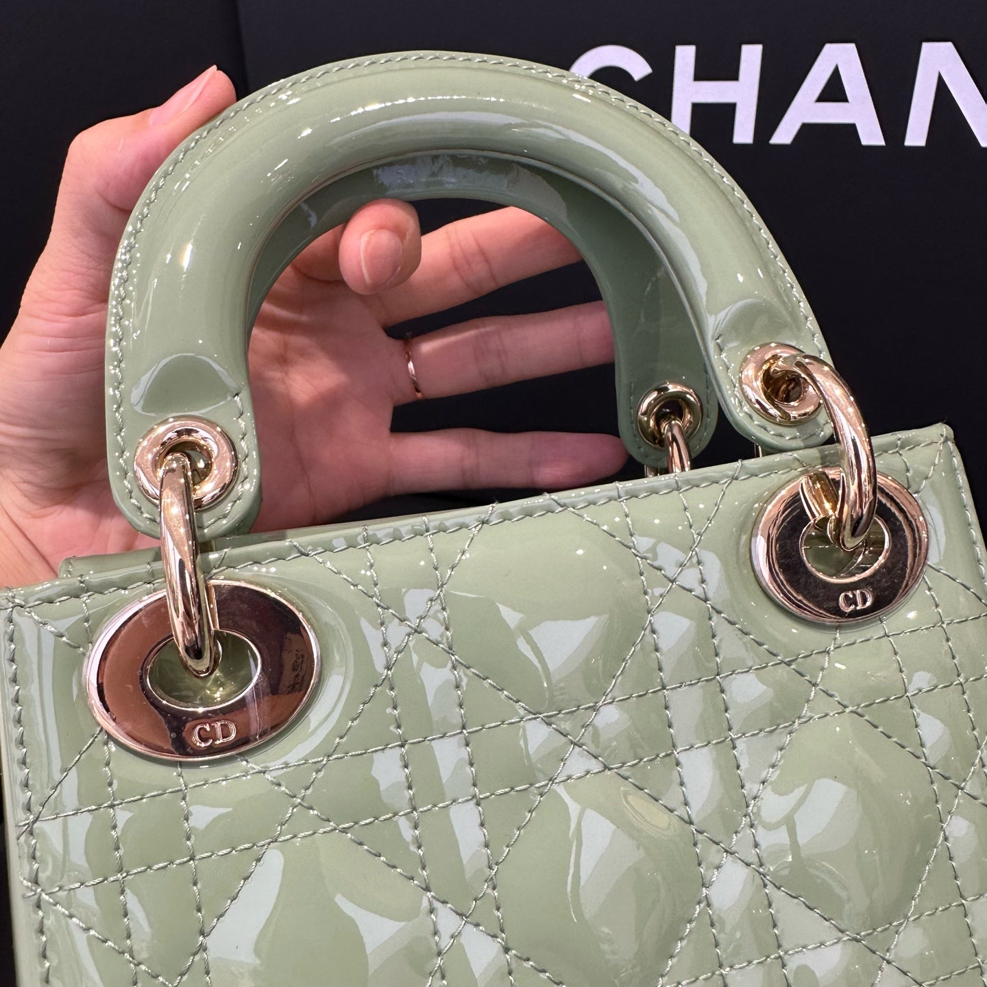 Dior - Lady Dior - Patent leather - Green - (mini)