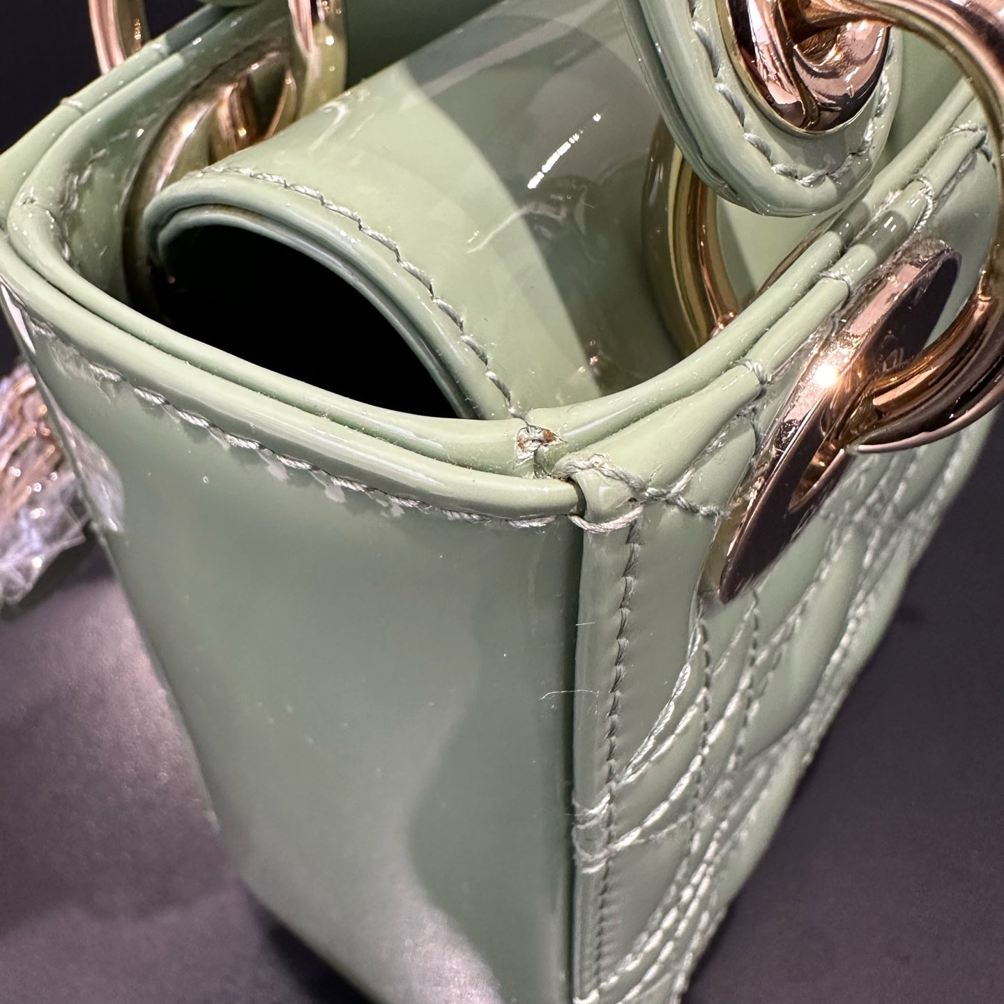 Dior - Lady Dior - Patent leather - Green - (mini)