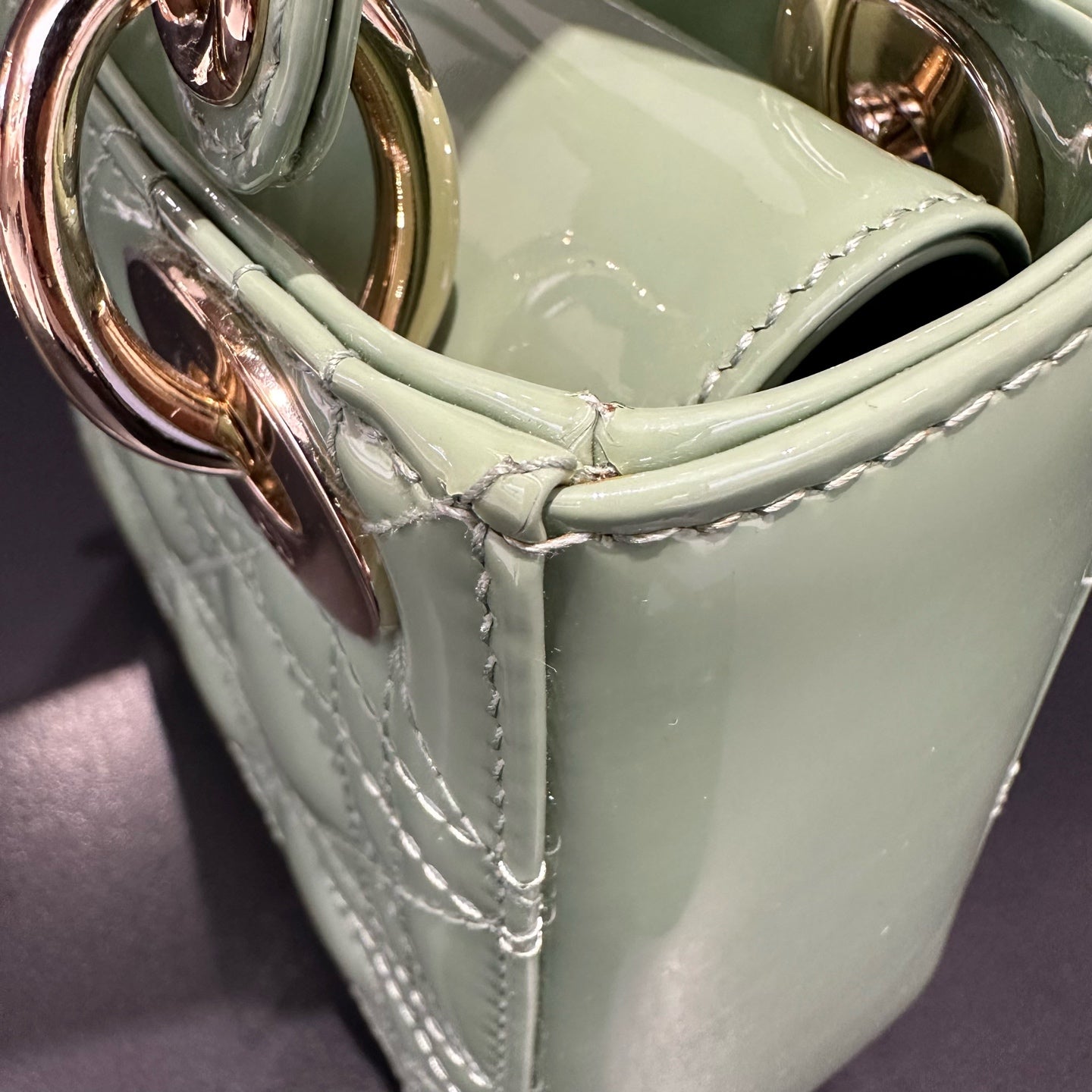 Dior - Lady Dior - Patent leather - Green - (mini)