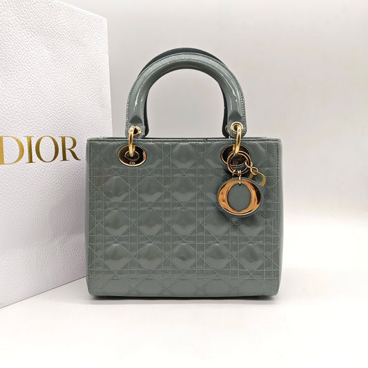 Dior - Lady Dior - Patent leather - Grey - (medium)